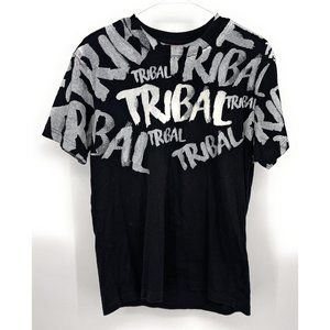 Tribal Gear Mens L Black T-Shirt Streetware Graffiti Art 90s